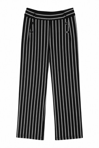 Black white pinstripe wide leg - wide,