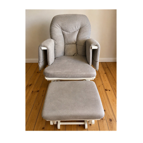 Grey nursing chair with stool - chair,