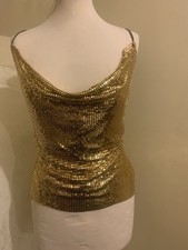 Morgan De Toi Gold Chain Mail One Size Vintage Top
