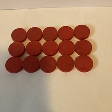 15 Red Backgammon Pieces Size