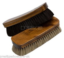 HORSE HAIR SHOE BRUSH BLACK NATURAL 100% HORSE HAIR LEATHER SOFT BRISTLES BIRCH