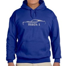 1970 Ford Mach 1 Mustang Classic Royal Blue Hoodie Sweatshirt FREE SHIP