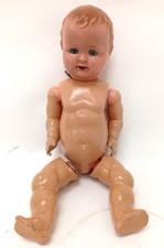Vintage 1940s Hard Plastic 25" Sleep Eyes Baby Play Doll, Rare Collectable Toy