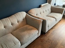 CSL 2x Two Seater Sofa In Grey Fabric Excellent Condition