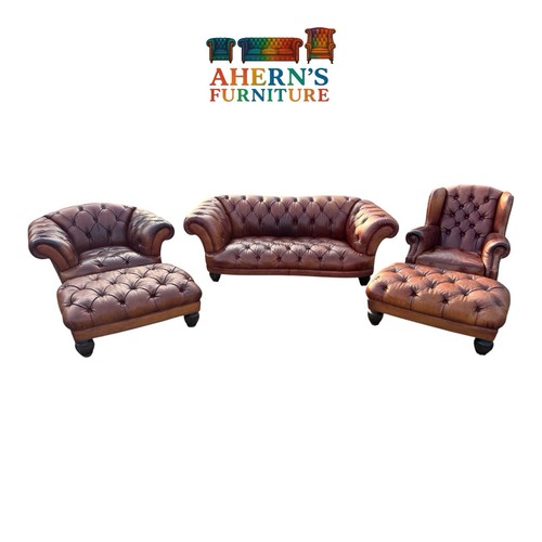 Tan leather tetrad - leather, sofa