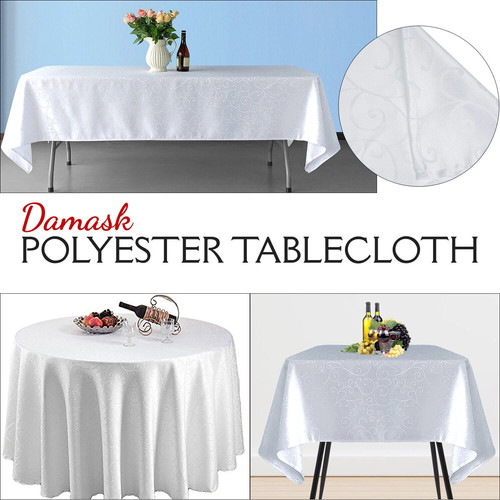 Damask tablecloth round - tablecloth,