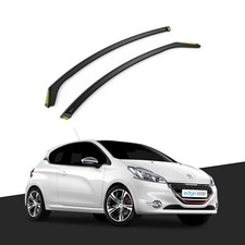 Peugeot 208 MK1 2012-2019 3 Door Hatchback Wind Deflectors 2pc Tinted
