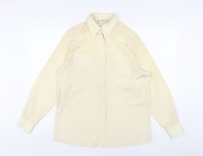 Artigiano Womens Beige Polyester Basic Button-Up Size 10 Collared