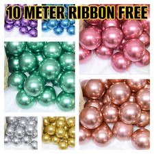 5'' 10'' Inch CHROME BALLOONS Helium Metallic Latex PEARL Wedding Party DECOR UK