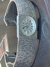 Swiss White Gold plated Old England barked mechanical watch working vintage 