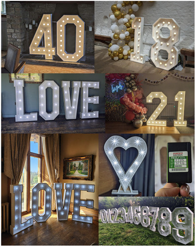 Light numbers letters - letters,