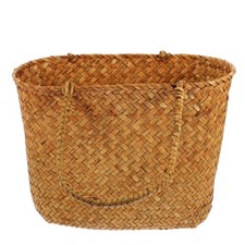  Gift Baskets Woven with Handle Fruit Picking Shopping Handles Natural Straw