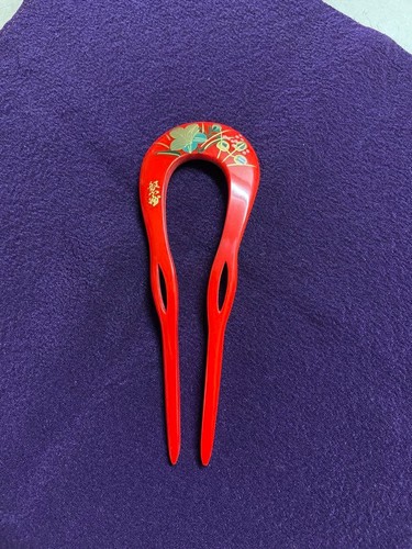 Vermilion hand painted flower - vermilion, hand-painted