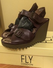 FLY London Wedge Brown Sandals