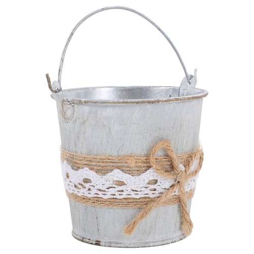 Iron flower bucket vintage - flower,