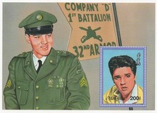 ELVIS PRESLEY COMPANY D 1st BATTALION MILITARY ARMY MNH STAMP SHEETLET