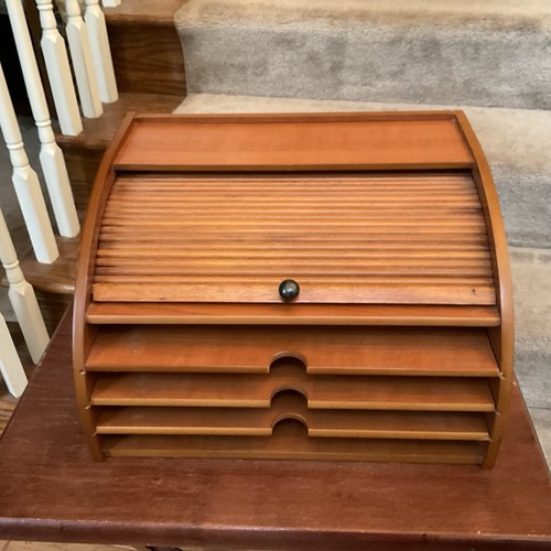 Wood rolltop desk storage - wood,