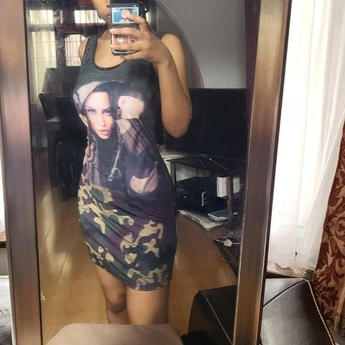 Graphic camo dress - camo, size