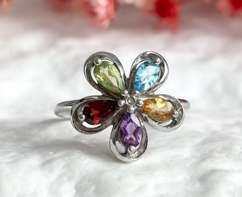 Rainbow floral amethyst - rainbow,