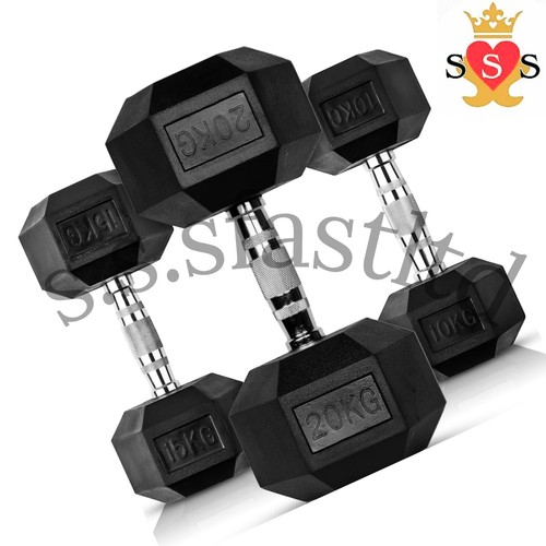 Hex dumbbells rubber - dumbbells, weight