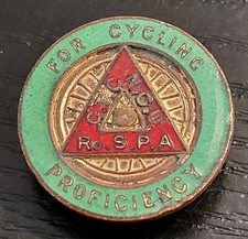 Cycling Proficiency ROSPA CTC & NCU Vintage Enamel Buttonhole Badge Mid-Century 