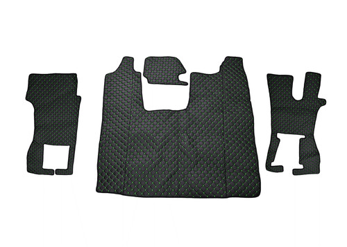 Black with green eco - with, leather