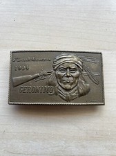 Ub89- Geronimo 1904 St. Lous Brass Belt Buckle Seltzer Brand