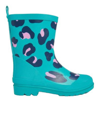 Girls Turquoise  Teal Leopard