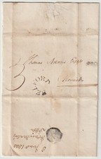 1800 BELFORD HORSESHOE PMK LETTER HENRY MORTON TO THOMAS ADAMS AT ALNWICK E/L