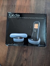 Magic Box Gilda Twin Cordless Telephone Set with Answerong Machine Black Boxed
