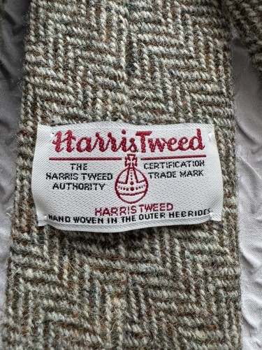 Harris tweed tie mens - tweed, brown