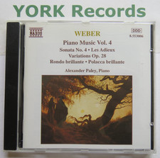 WEBER - Piano Music Volume 4 ALEXANDER PALEY - Excellent Condition CD Naxos