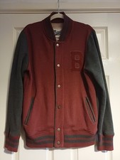 Mens Size Medium Lovely Burgundy/Grey Popper Jacket/Jumper