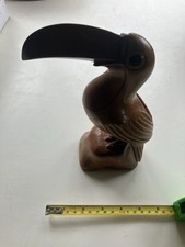 Nw4 Vintage Carved Wood Wooden Bird Toucan 21 Cms Tall Free Standing