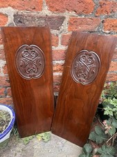 Vintage Art Nouveau Carved Wooden Panel Noticeboard Wall Arts Crafts Hanging Old