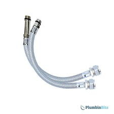 Viva Pair of 15mm to M10 Thread Monobloc Flexible Tap Connectors 300mm long SSH7