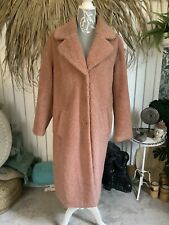 Lipsy Love & Roses Blush/Rose/ Dusky Pink Teddy Bear Long Coat Size M Worn Once