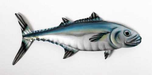 Metal wall art silver fish - art,