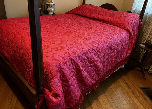 Vtg 1960 hot pink - pink, paisley