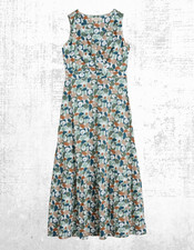 Ex Seasalt Women’s Sleeveless Jersey Wrap V Neck Dress in Bold Geo Pebble