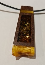 Handmade wood and amber resin - and,