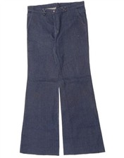 VINTAGE Mens Flared Jeans IT 54 2XL W38 L39 Navy Blue AI09