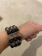 Beaded Bracelet chunky- Black/clear BNWOT