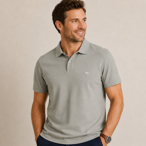 Aubin men khaki polo shirt - aubin,
