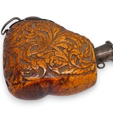 Antique stem stub meerschaum pipe bowl  flourish