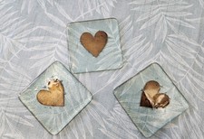 Set Of 3 Square Glass Coasters
