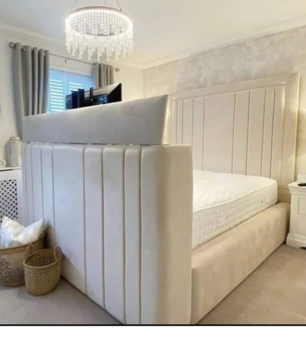 Panel bed frame - tv, with