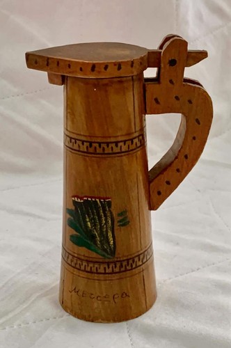 Vintage wooden beer stein - wooden,