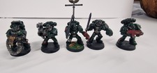 Warhammer 40K Space Marines Dark Angels x 5 plastic painted table top ready 