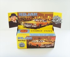 CORGI TOYS No.290 - KOJAK - Custom reproduction box and display back ONLY.